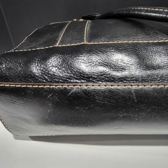 Franklin Covey Brown Leather Briefcase / Tote Work Bag - Picture 7 of 8